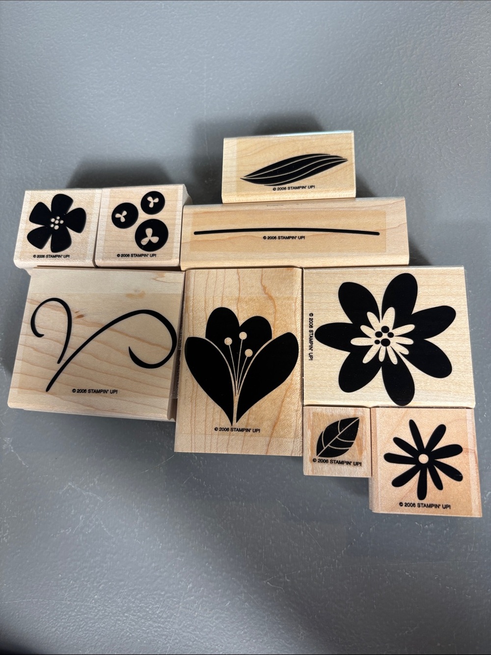 Stampin’ Up Bodacious Bouquet Definitely Decorative 9 Pc Rubber Stamp Set